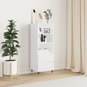 Aparador alto madera contrachapada blanco 40x36x110 cm Aparador alto madera contrachapada blanco 40x36x110 cm