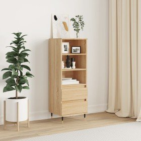 Aparador alto madera contrachapada roble Sonoma 40x36x110 cm