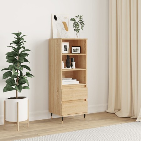 Aparador alto madera contrachapada roble Sonoma 40x36x110 cm