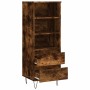 Aparador alto madera contrachapada roble ahumado 40x36x110 cm