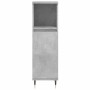 Armario de baño madera contrachapada gris hormigón 30x30x100 cm
