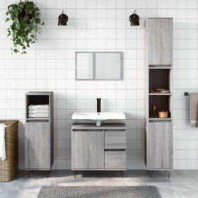 Armario de baño madera contrachapada gris Sonoma 65x33x60 cm en Muebles de baño | Comprar online en Foro24