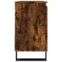 Armario de baño madera contrachapada roble ahumado 65x33x60 cm
