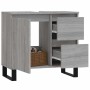 Armario de baño madera contrachapada gris Sonoma 65x33x60 cm
