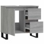 Armario de baño madera contrachapada gris Sonoma 65x33x60 cm