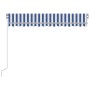 Toldo manual retráctil con LED azul y blanco 300x250 cm