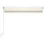 Toldo manual retráctil con LED crema 300x250 cm