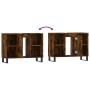 Mueble de baño madera de ingeniería roble ahumado 80x33x60 cm