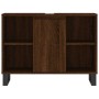 Mueble de baño madera de ingeniería roble marrón 80x33x60 cm