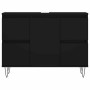 Mueble de baño madera de ingeniería negro 80x33x60 cm