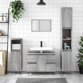 Mueble de baño madera de ingeniería gris Sonoma 80x33x60 cm Mueble de baño madera de ingeniería gris Sonoma 80x33x60 cm