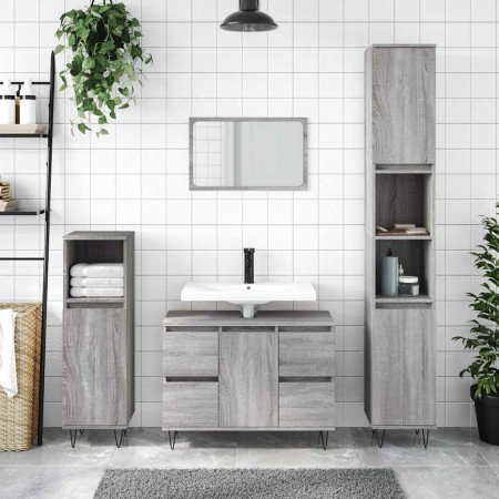 Mueble de baño madera de ingeniería gris Sonoma 80x33x60 cm