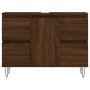 Mueble de baño madera de ingeniería roble marrón 80x33x60 cm