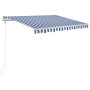 Toldo automático retráctil azul y blanco 300x250 cm