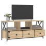 Mueble TV hierro madera contrachapada roble Sonoma 102x33x45 cm en Muebles TV | Comprar online en Foro24