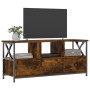 Mueble TV hierro madera contrachapada roble ahumado 102x33x45cm