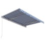 Toldo automático retráctil azul y blanco 300x250 cm