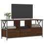 Mueble TV hierro madera contrachapada roble marrón 102x33x45 cm