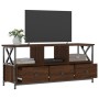 Mueble TV hierro madera contrachapada roble marrón 102x33x45 cm