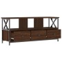 Mueble TV hierro madera contrachapada roble marrón 102x33x45 cm