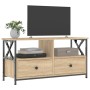Mueble TV hierro y madera contrachapada roble Sonoma 90x33x45cm en Muebles TV | Comprar online en Foro24