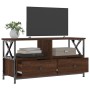 Mueble TV hierro y madera contrachapada roble marrón 90x33x45cm en Muebles TV | Comprar online en Foro24