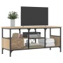 Mueble TV hierro madera contrachapada roble Sonoma 100x35x45 cm