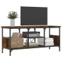 Mueble TV hierro madera contrachapada roble ahumado 100x35x45cm
