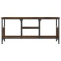 Mueble TV hierro madera contrachapada roble ahumado 100x35x45cm