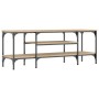 Mueble TV madera de ingeniería y hierro Sonoma 121x35x45 cm en Muebles TV | Comprar online en Foro24