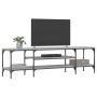 Mueble TV hierro y madera contrachapada gris Sonoma 161x35x45cm en Muebles TV | Comprar online en Foro24