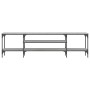 Mueble TV hierro y madera contrachapada gris Sonoma 161x35x45cm en Muebles TV | Comprar online en Foro24