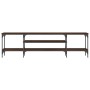 Mueble TV hierro madera contrachapada roble marrón 161x35x45 cm