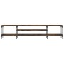 Mueble TV madera ingeniería y hierro roble ahumado 201x35x45 cm