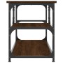 Mueble de TV contrachapada y acero marrón roble 103x38x46,5 cm