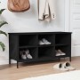 Mueble zapatero madera contrachapada negro 100x35x50 cm