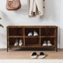 Mueble zapatero madera contrachapada roble ahumado 100x35x50 cm