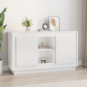Aparador de madera contrachapada blanco brillante 102x35x60 cm Aparador de madera contrachapada blanco brillante 102x35x60 cm