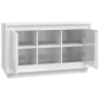 Aparador de madera contrachapada blanco brillante 102x35x60 cm