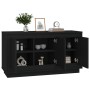 Aparador madera contrachapada negro 102x35x55 cm