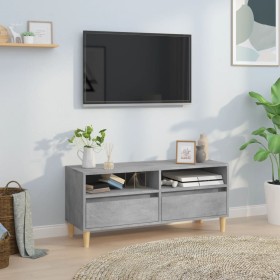 Mueble de TV madera contrachapada gris hormigón 100x34,5x44,5cm