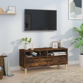 Mueble de TV madera contrachapada roble ahumado 100x34,5x44,5cm Mueble de TV madera contrachapada roble ahumado 100x34,5x44,5cm