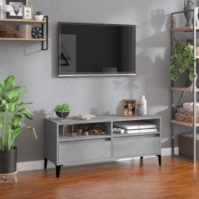 Mueble de TV madera contrachapada gris hormigón 100x34,5x44,5cm Mueble de TV madera contrachapada gris hormigón 100x34,5x44,5cm