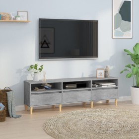 Mueble de TV madera contrachapada gris hormigón 150x30x44,5 cm Mueble de TV madera contrachapada gris hormigón 150x30x44,5 cm