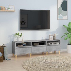 Mueble de TV madera contrachapada gris hormigón 150x30x44,5 cm Mueble de TV madera contrachapada gris hormigón 150x30x44,5 cm