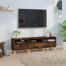 Mueble de TV madera contrachapada roble ahumado 150x30x44,5 cm Mueble de TV madera contrachapada roble ahumado 150x30x44,5 cm