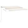 Toldo retráctil manual con LED crema 400x300 cm