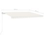 Toldo retráctil manual con LED crema 400x300 cm