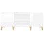 Mueble discos madera contrachapada blanco brillo 121x38x48 cm