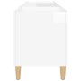 Mueble discos madera contrachapada blanco brillo 121x38x48 cm